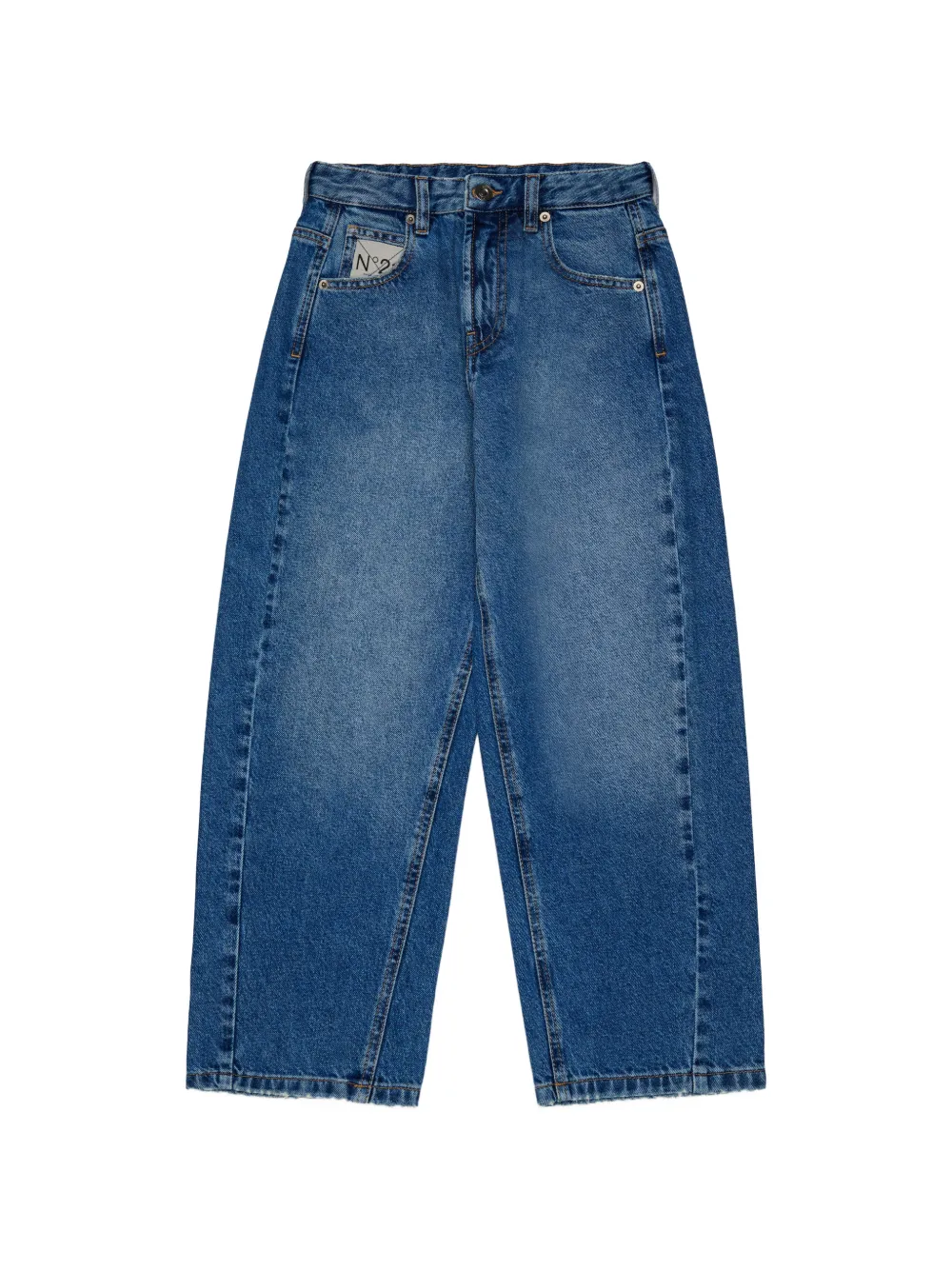 Nº21 Kids Jeans svasati con logo - Blu