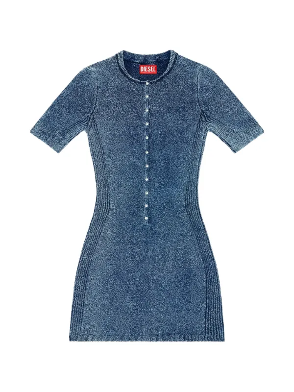 diesel short dress Women's Short dress with destroyed peel-off effect | Pink