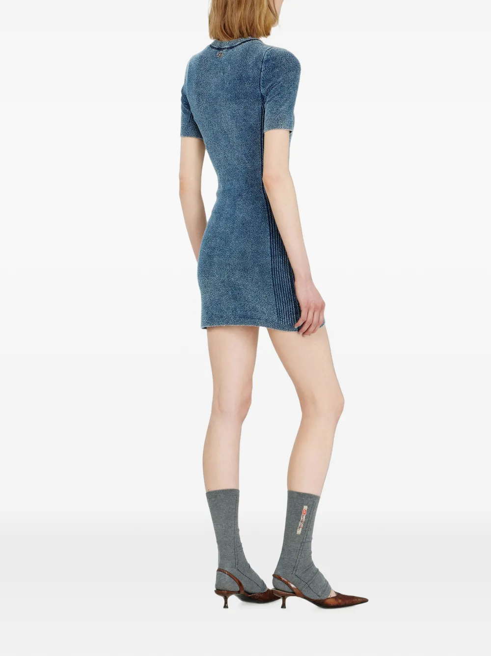 Diesel Mini-jurk in indigo bouclé Blauw
