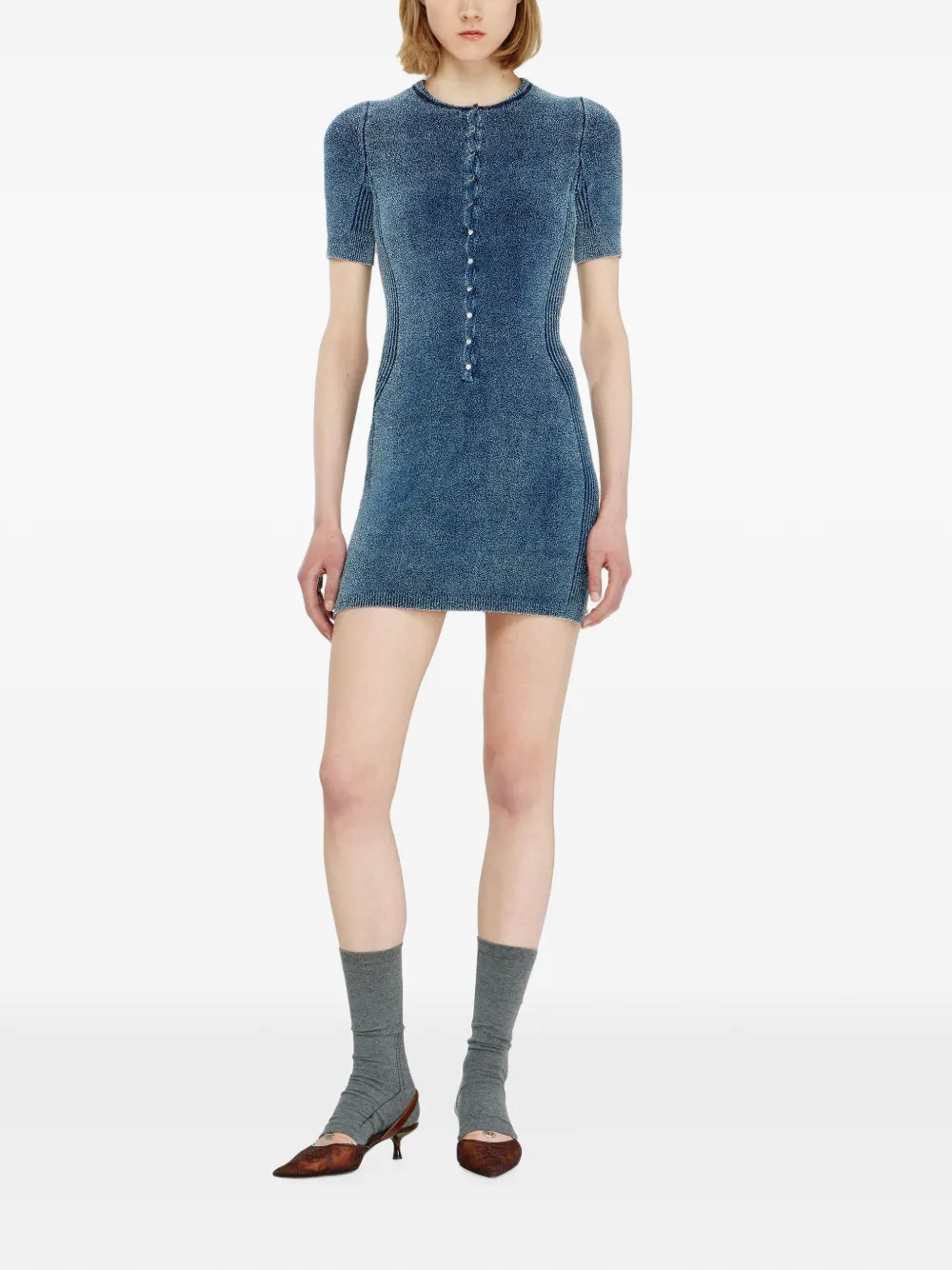Diesel Mini-jurk in indigo bouclé Blauw