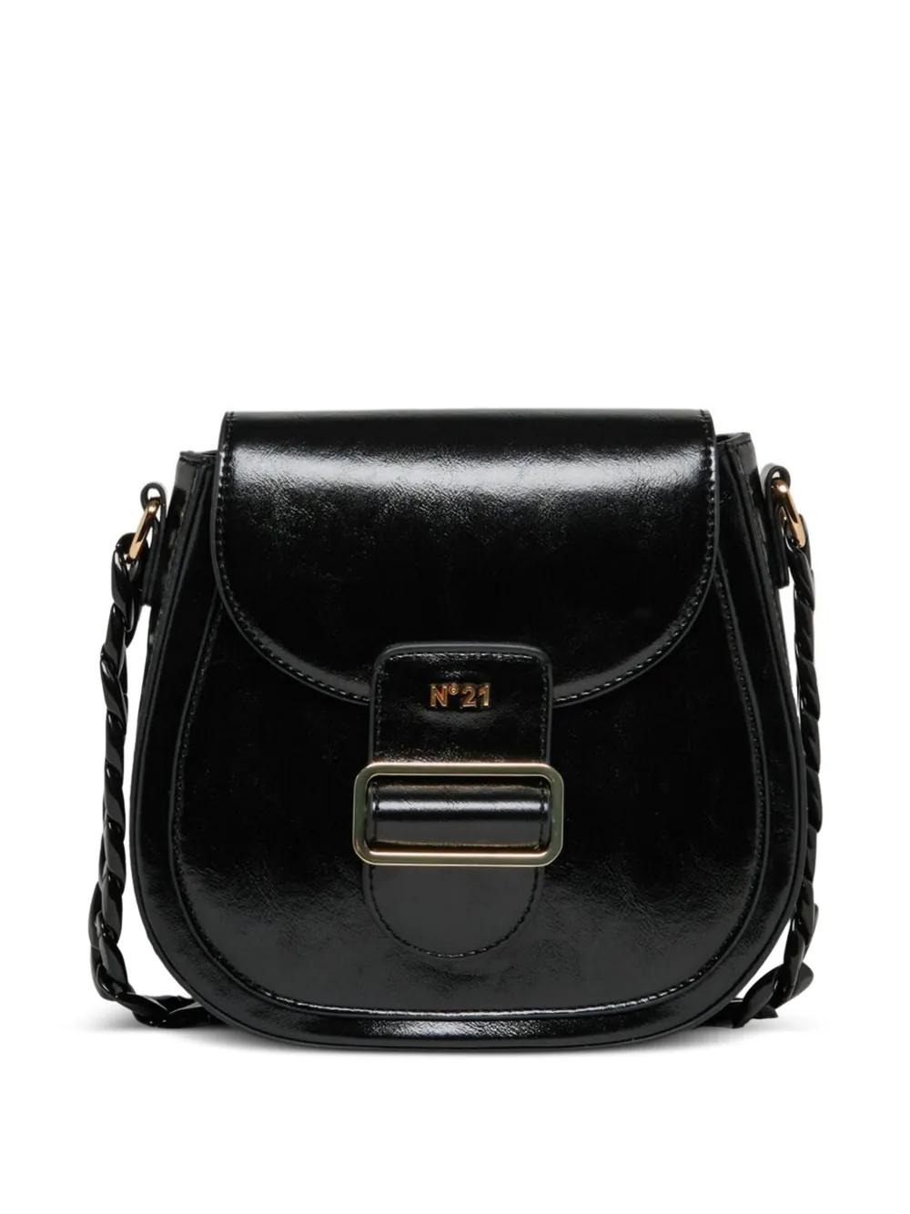 Nº21 Kids Borsa a spalla con placca logo - Nero