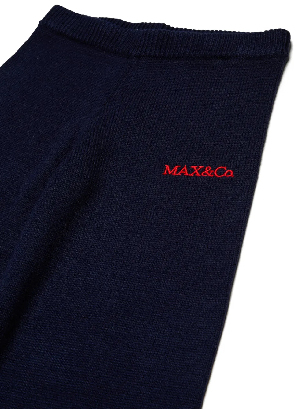 MAX&Co. Kids Broek met geborduurd logo Blauw