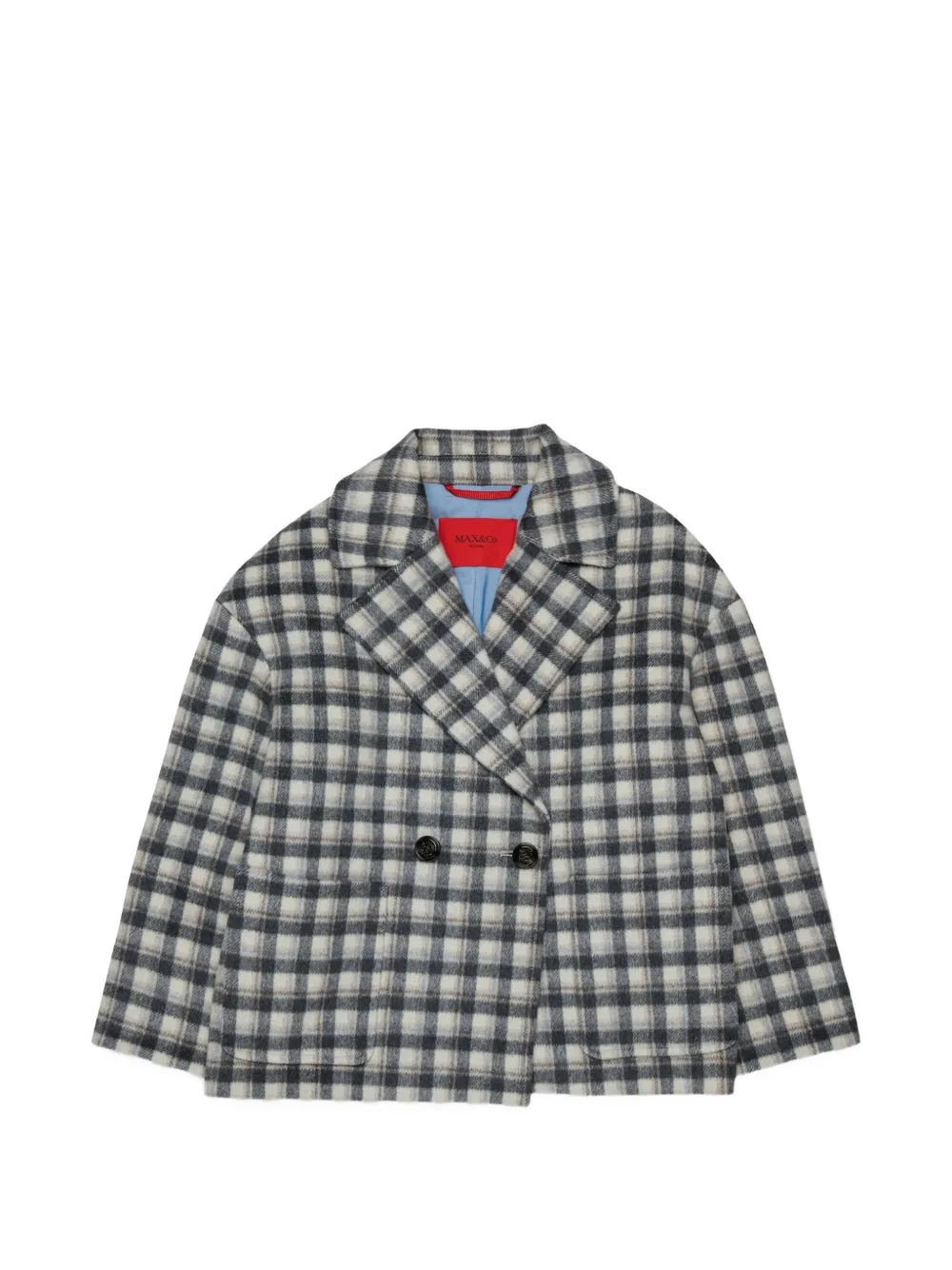 MAX&Co. Kids Karierte Cabanjacke - Grau