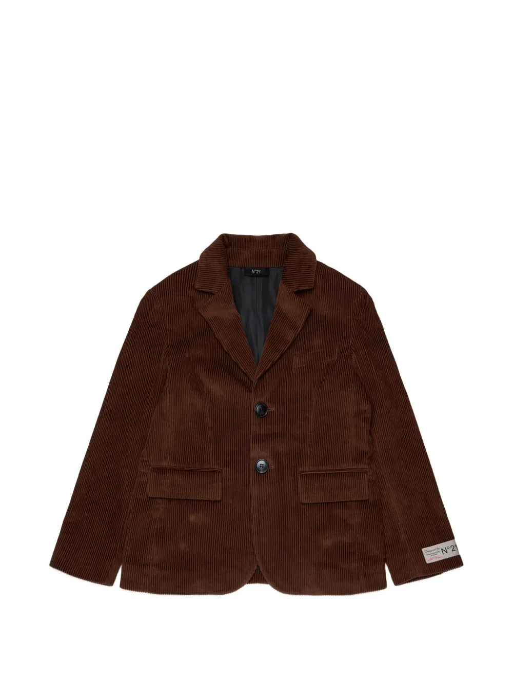Nº21 Kids Blazer a coste con applicazione - Marrone