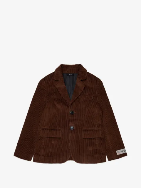 Nº21 Kids Sakko aus Cord mit Logo-Patch