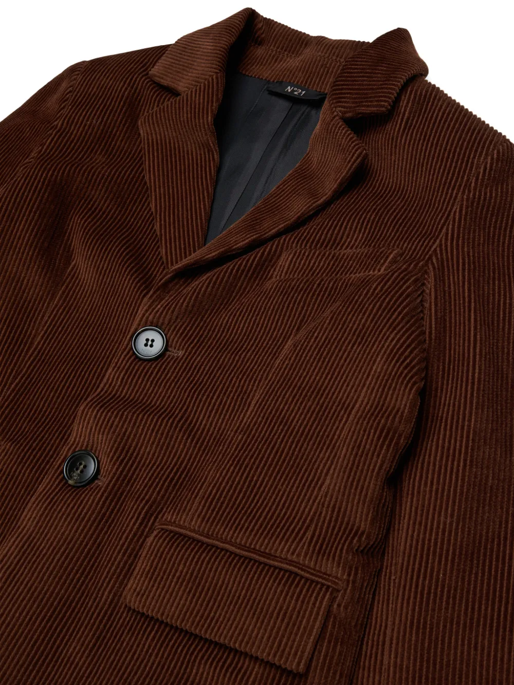 Nº21 Kids Ribfluwelen blazer met logopatch Bruin