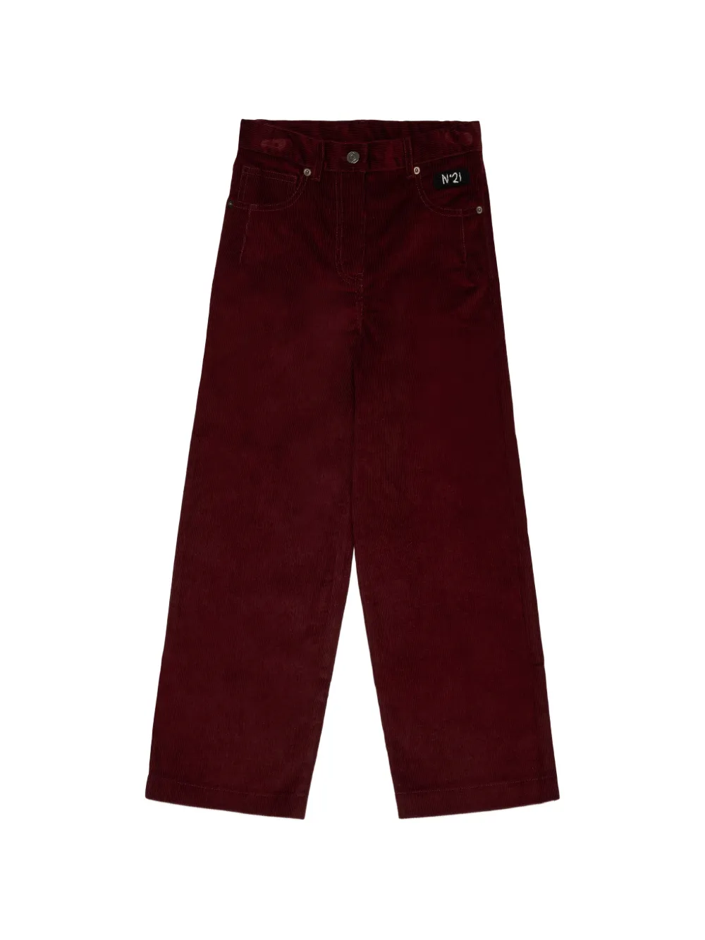 Nº21 Kids Pantaloni a coste con applicazione - Rosso