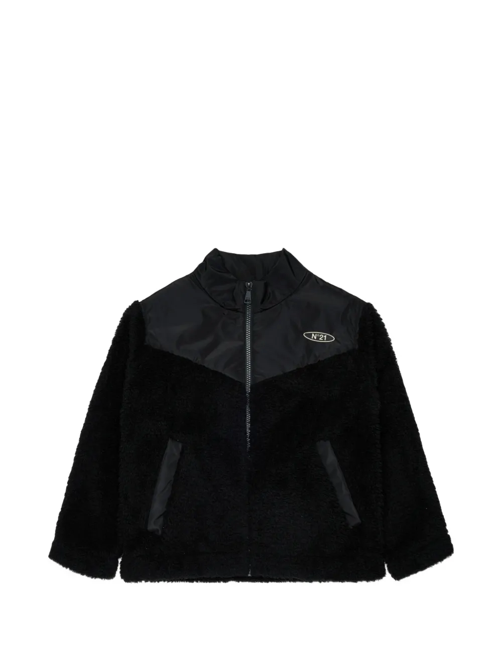 Nº21 Kids Giacca con inserti in pile - Nero