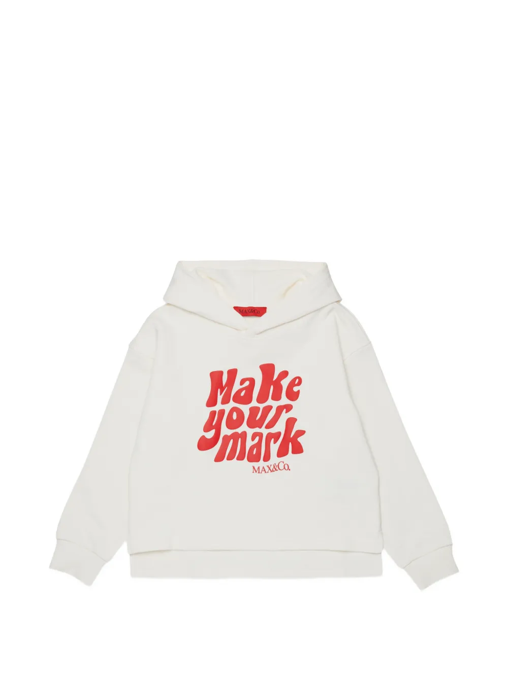 MAX&Co. Kids Felpa con stampa slogan e cappuccio - Bianco