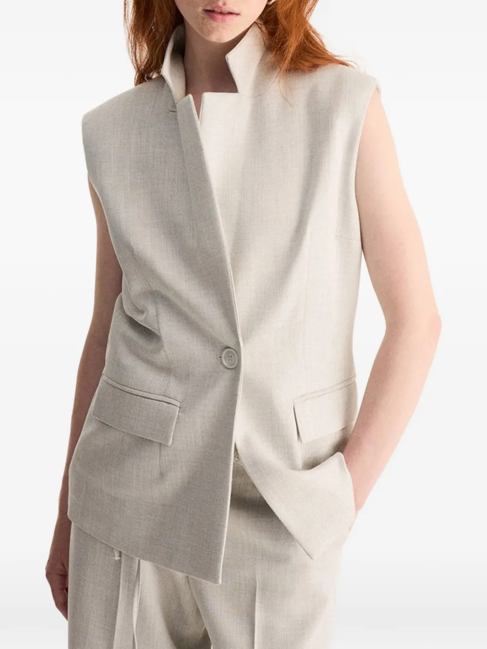 BIANCALANCIA sleeveless single-breasted gilet - Nude