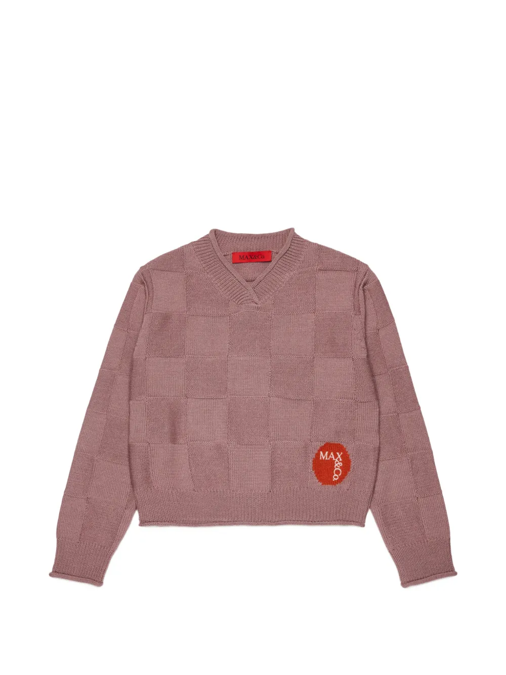 MAX&Co. Kids Maglione a quadri - Rosa