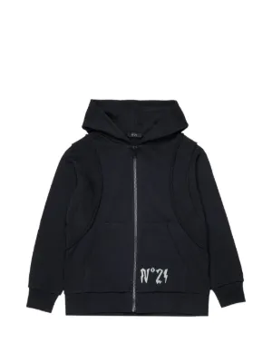 MM6 Maison Margiela Kids Numeric Signature Hoodie | Black | FARFETCH