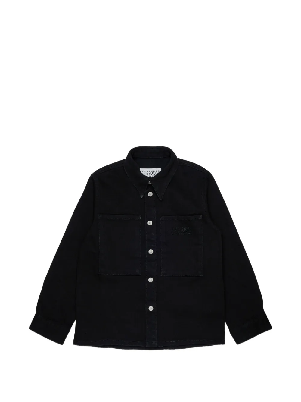 MM6 Maison Margiela Kids T-shirt denim con logo ricamato - Nero