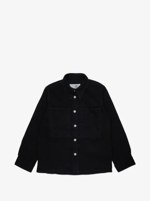 MM6 Maison Margiela Kids logo-embroidered denim shirt