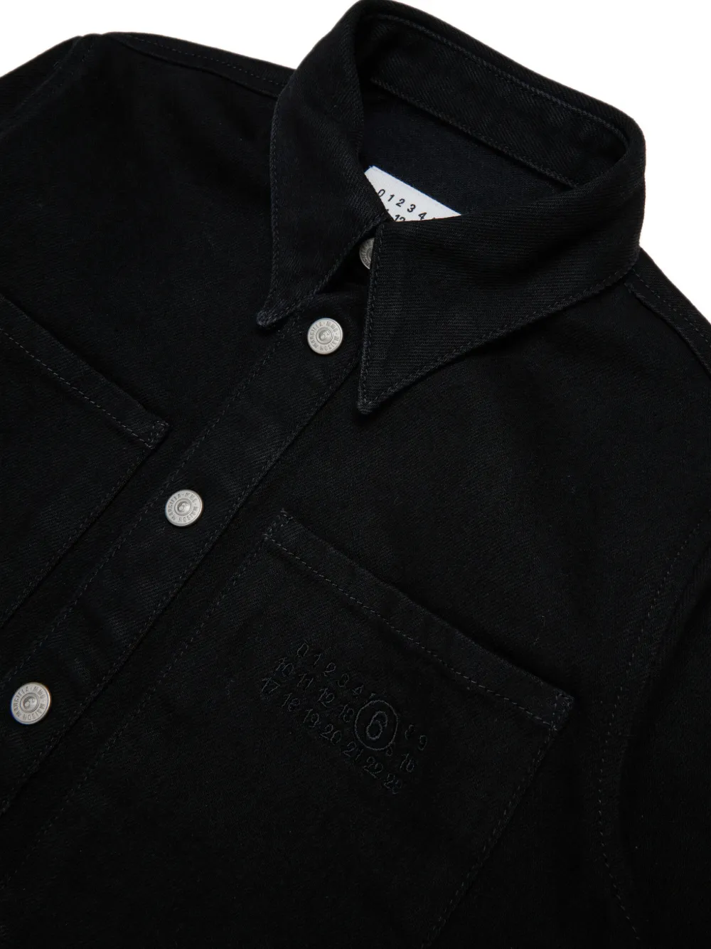 MM6 Maison Margiela Kids Spijkershirt met geborduurd logo Zwart