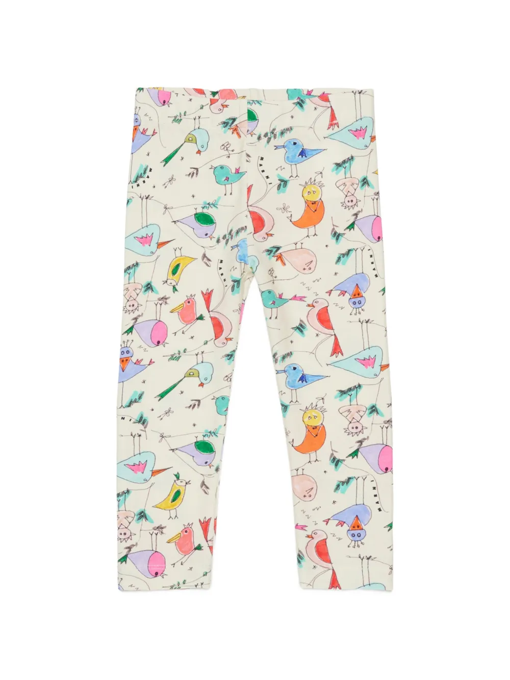 Marni Kids bird-print logo-printed leggings - Toni neutri