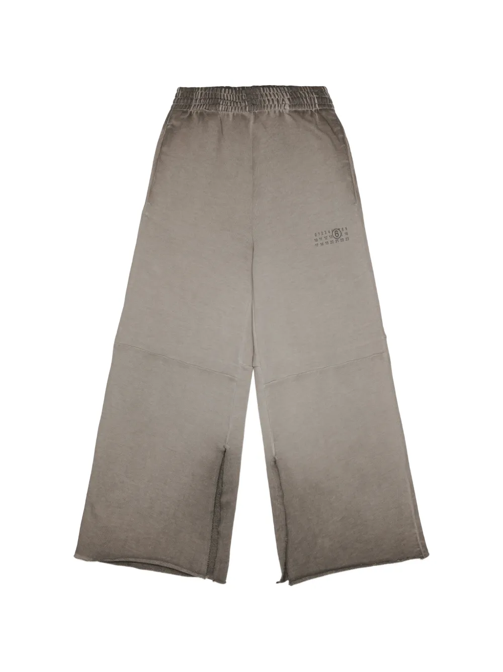 MM6 Maison Margiela Kids Pantaloni a gamba ampia con logo - Grigio