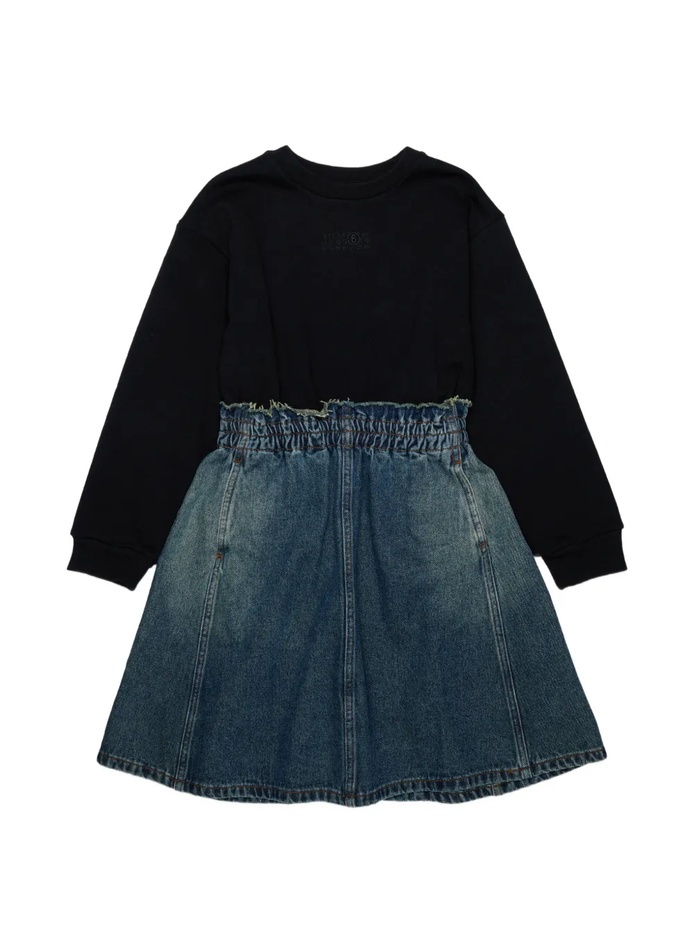 MM6 Maison Margiela Kids Abito con gonna denim - Nero