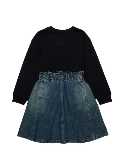 MM6 Maison Margiela Kids langærmet kjole med denimnederdel