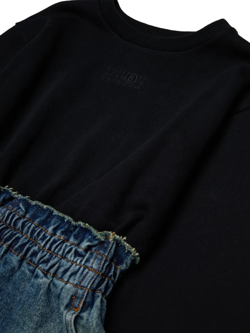 MM6 Maison Margiela Kids Jurk met spijkerrok en lange mouwen Zwart