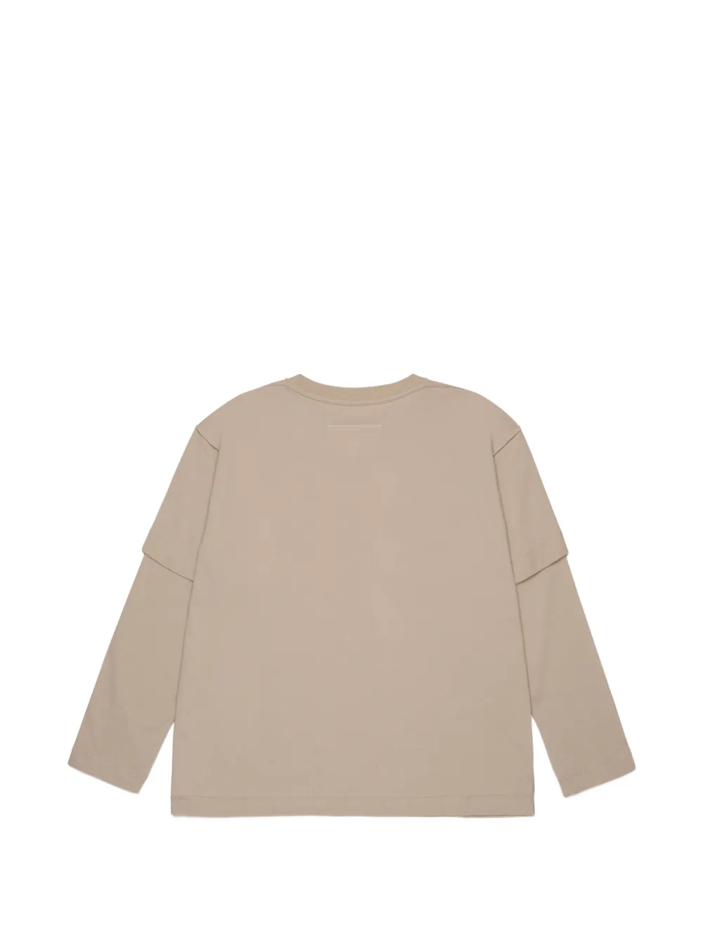 MM6 Maison Margiela Kids T-shirt met print en gelaagde mouwen Beige