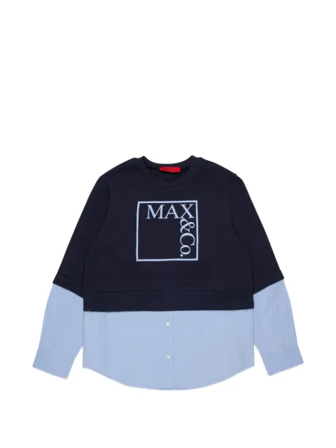 MAX&Co. Kids 로고 프린트 레이어드 이펙트 스웨트셔츠