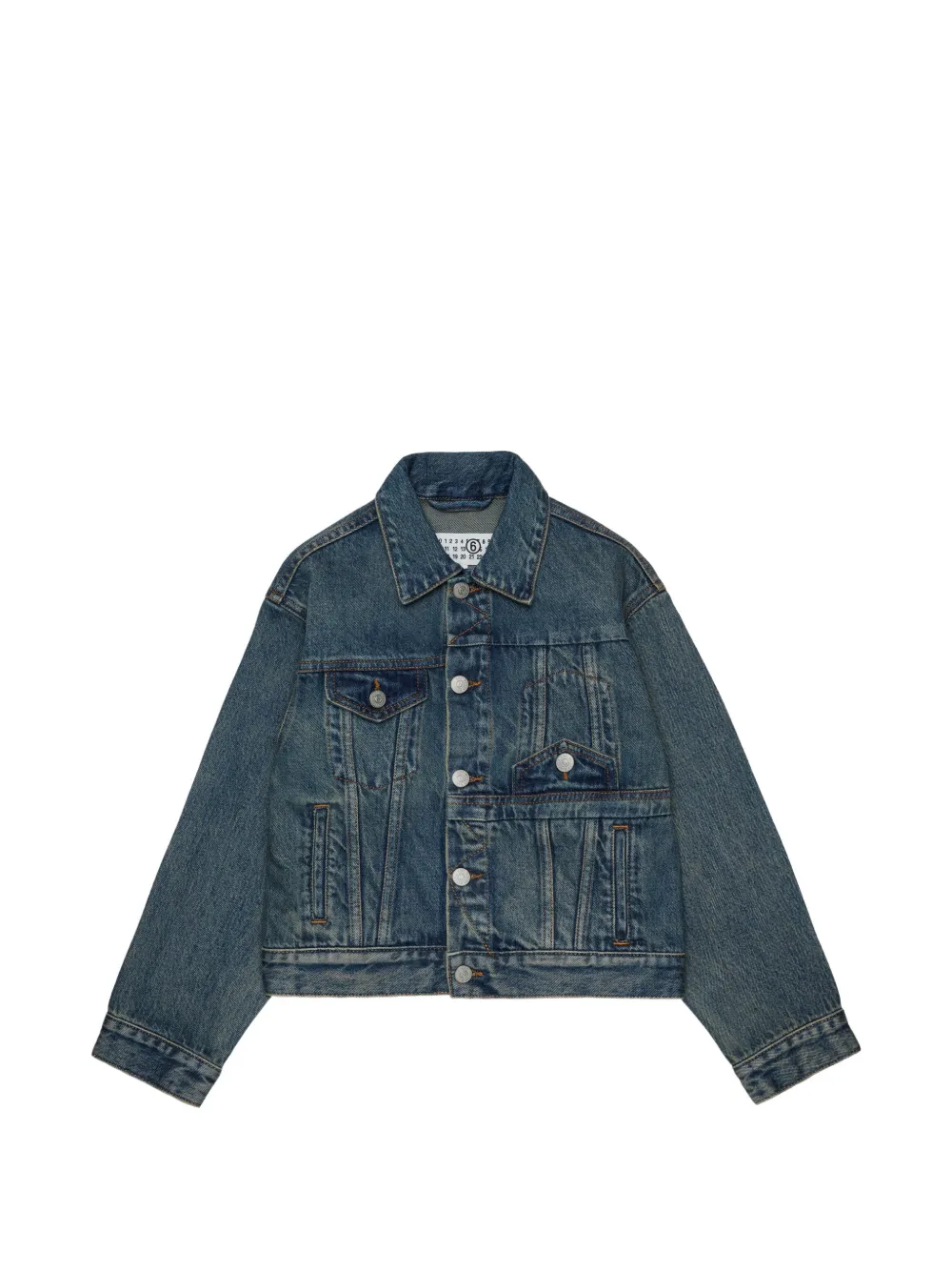 MM6 Maison Margiela Kids Giacca denim con applicazione - Blu