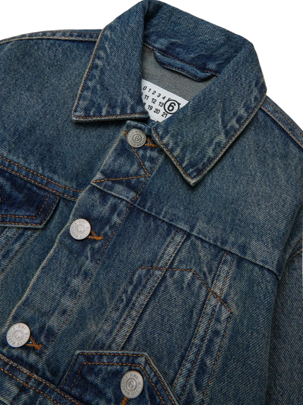 MM6 Maison Margiela Kids Spijkerjack met logopatch Blauw