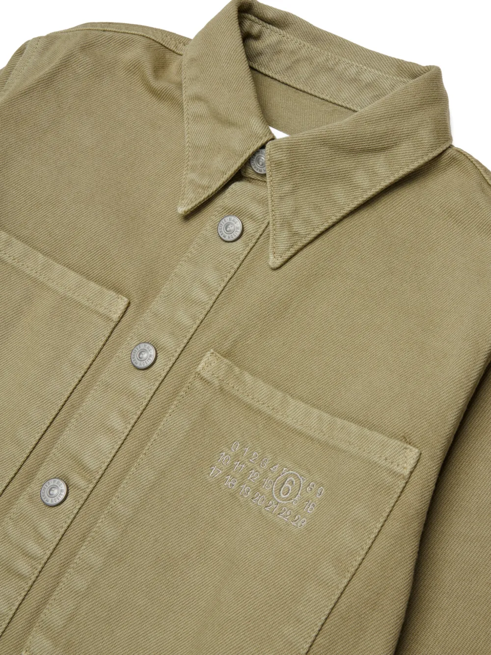 MM6 Maison Margiela Kids Spijkershirt met geborduurd logo Beige