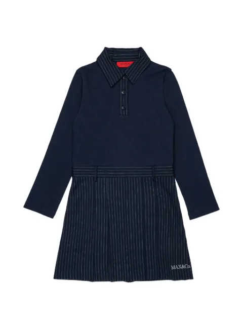 MAX&Co. Kids pinstripe-pattern pleated dress