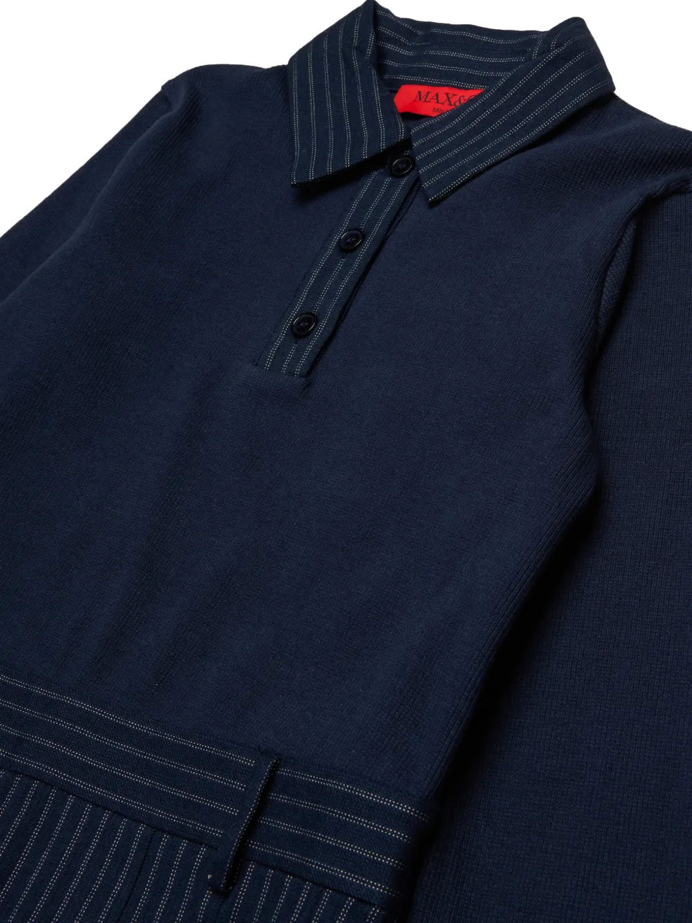 MAX&Co. Kids Geplooide jurk met krijtstreep Blauw