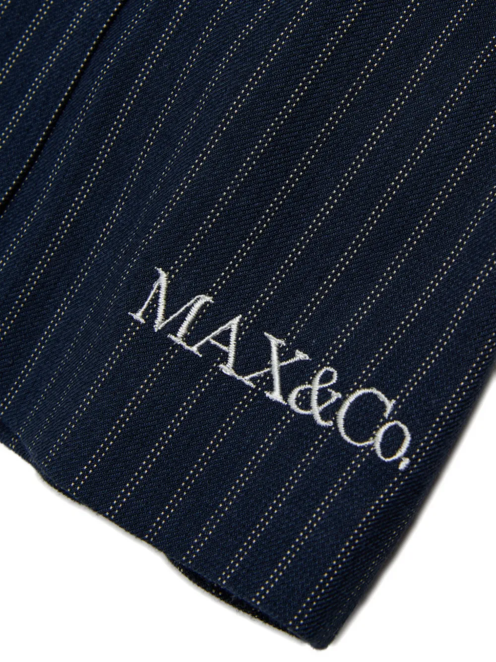 MAX&Co. Kids Geplooide jurk met krijtstreep Blauw