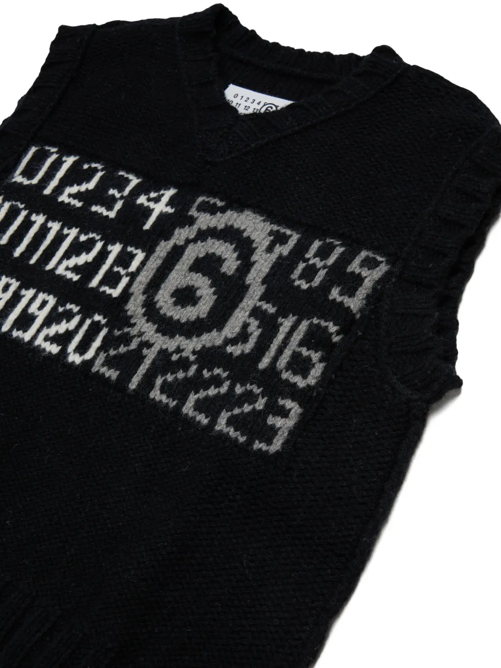 MM6 Maison Margiela Kids Mouwloze trui met logo Zwart