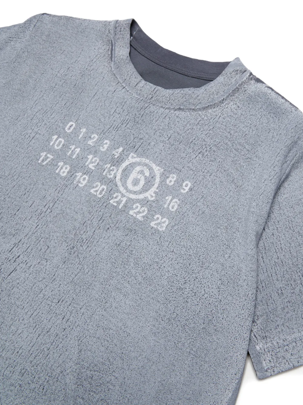 MM6 Maison Margiela Kids logoprint T-shirt met geborsteld effect Blauw