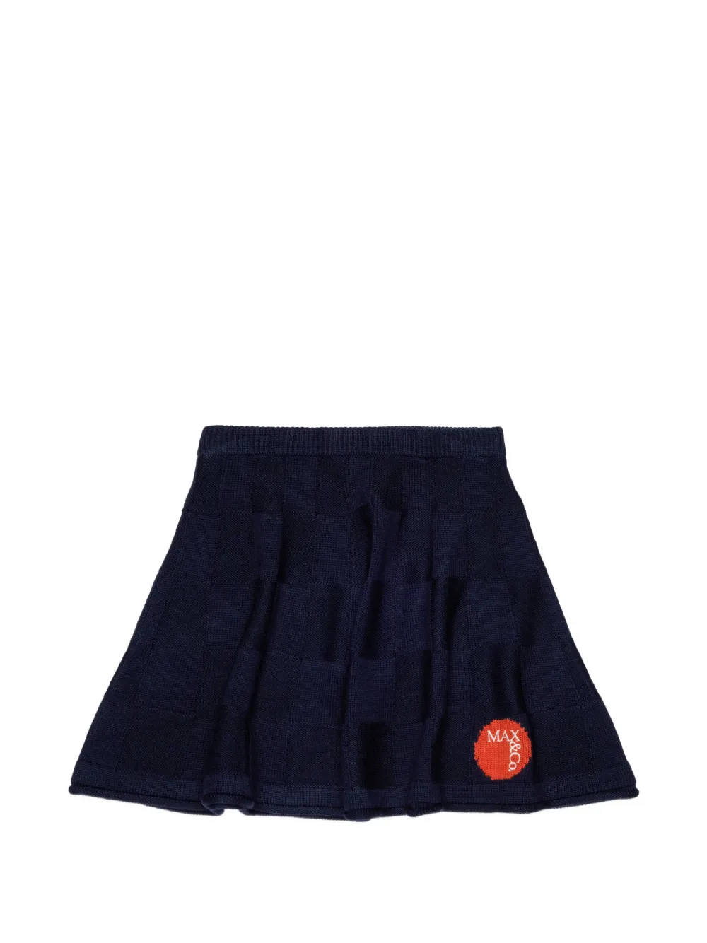 MAX&Co. Kids Karierter Rock mit Logo-Patch - Blau