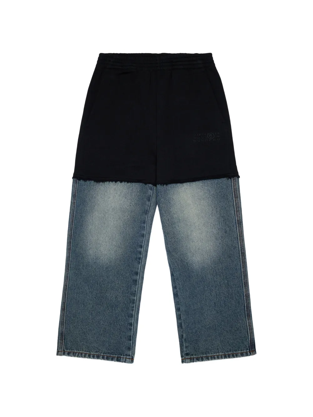 MM6 Maison Margiela Kids Jeans con design a inserti - Blu