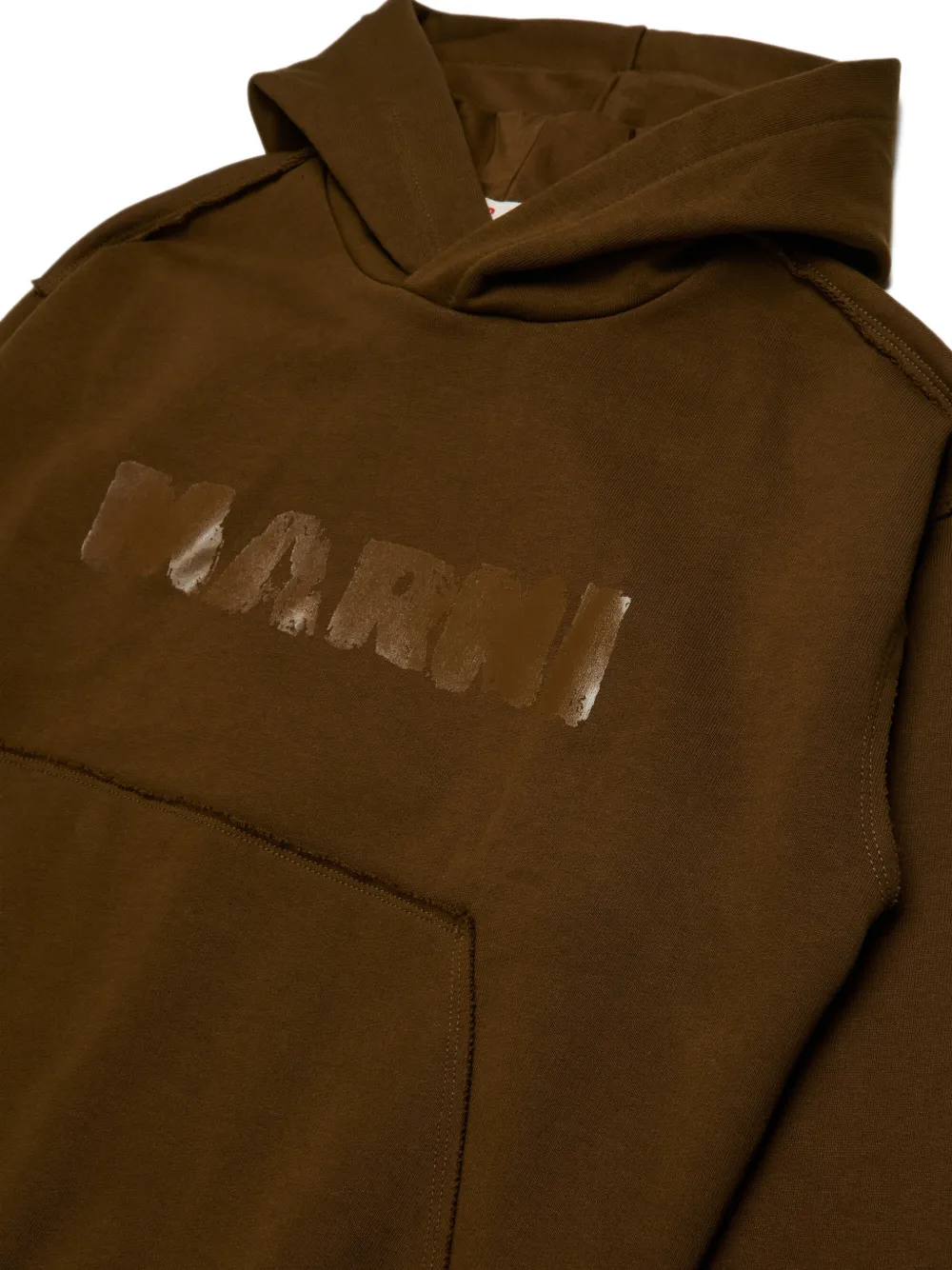 Marni Kids Hoodie met logoprint Bruin