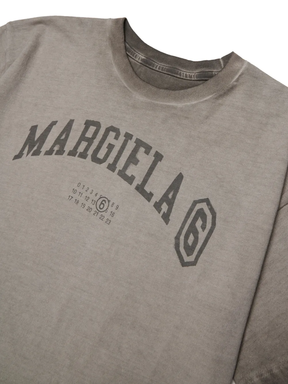 MM6 Maison Margiela Kids logoprint geverfd T-shirt Grijs