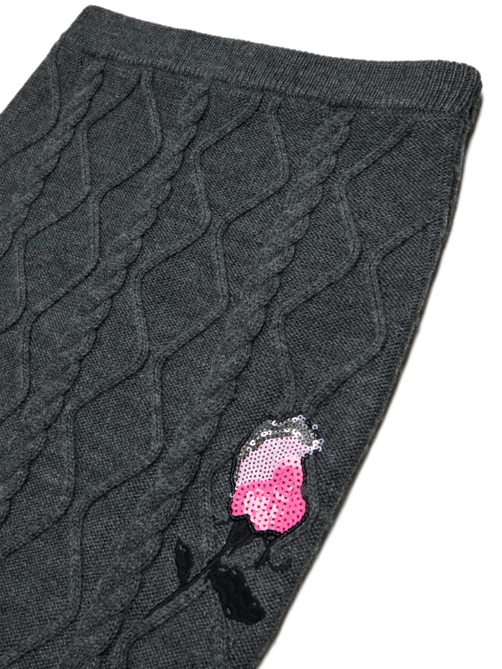 Marni Kids Kabelgebreide rok met pailletten Grijs