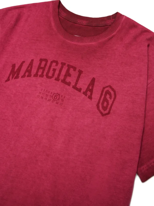 MM6 Maison Margiela Kids logo-print T-shirt | Red | FARFETCH