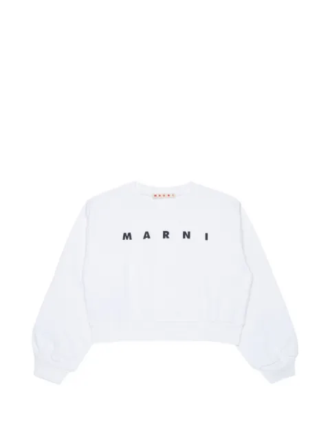 Marni Kids suéter corto con logo estampado