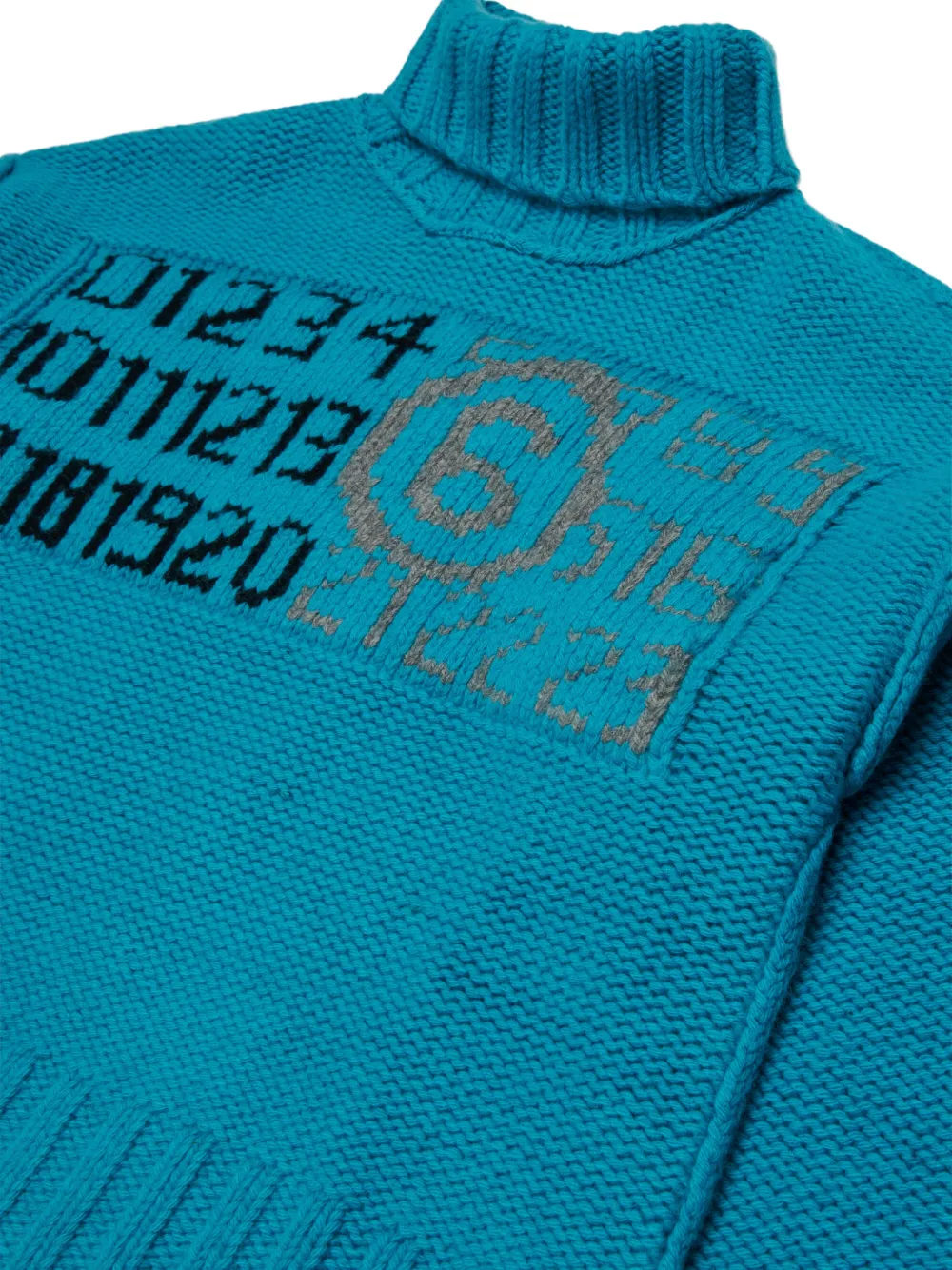 MM6 Maison Margiela Kids Ribgebreide trui Blauw