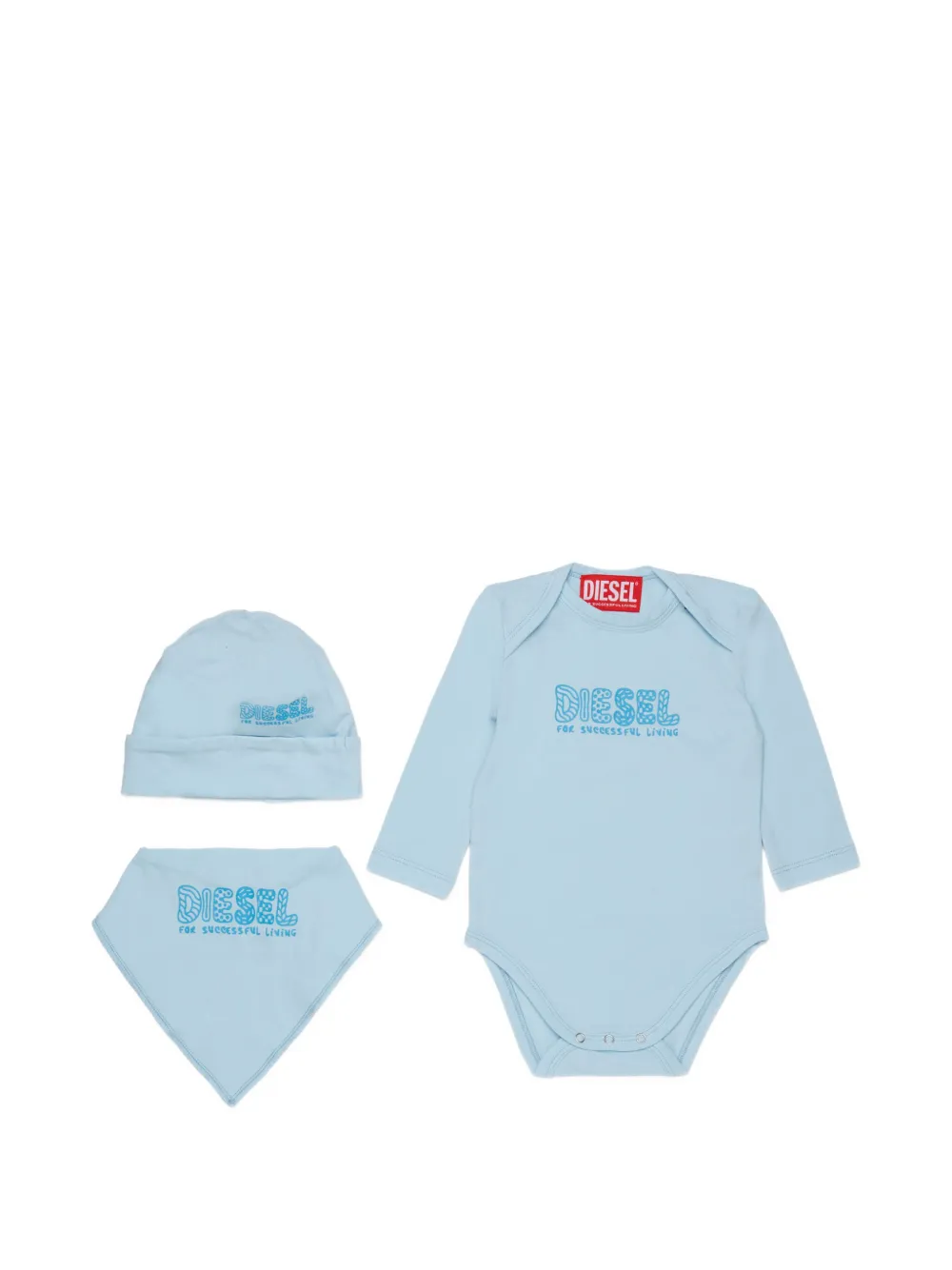 Diesel Logo-print Babygrow Set (set Of Three) In White