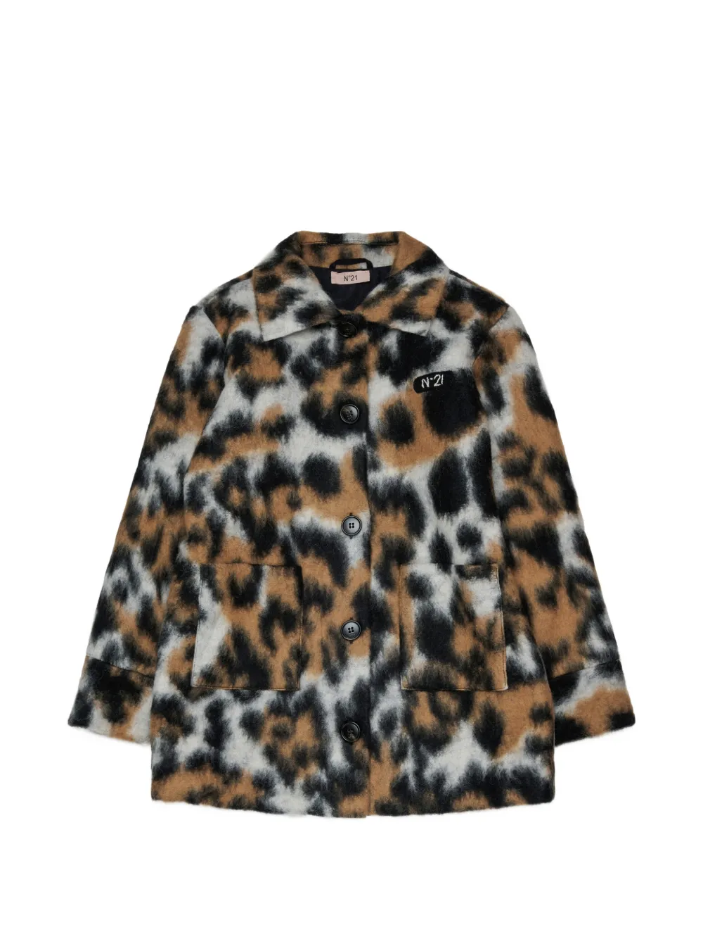 Nº21 Kids Jacke mit Leoparden-Print - Nude