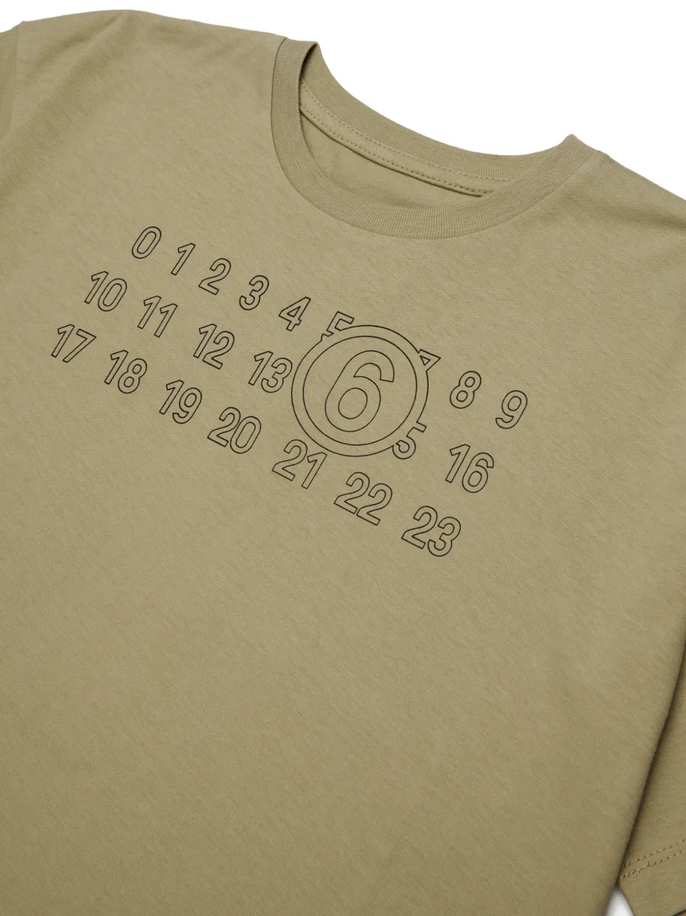 MM6 Maison Margiela Kids logoprint T-shirt met stiksel aan de achterkant Beige