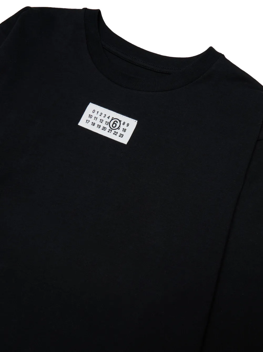 MM6 Maison Margiela Kids Numeric Signature T-shirt met logopatch Zwart