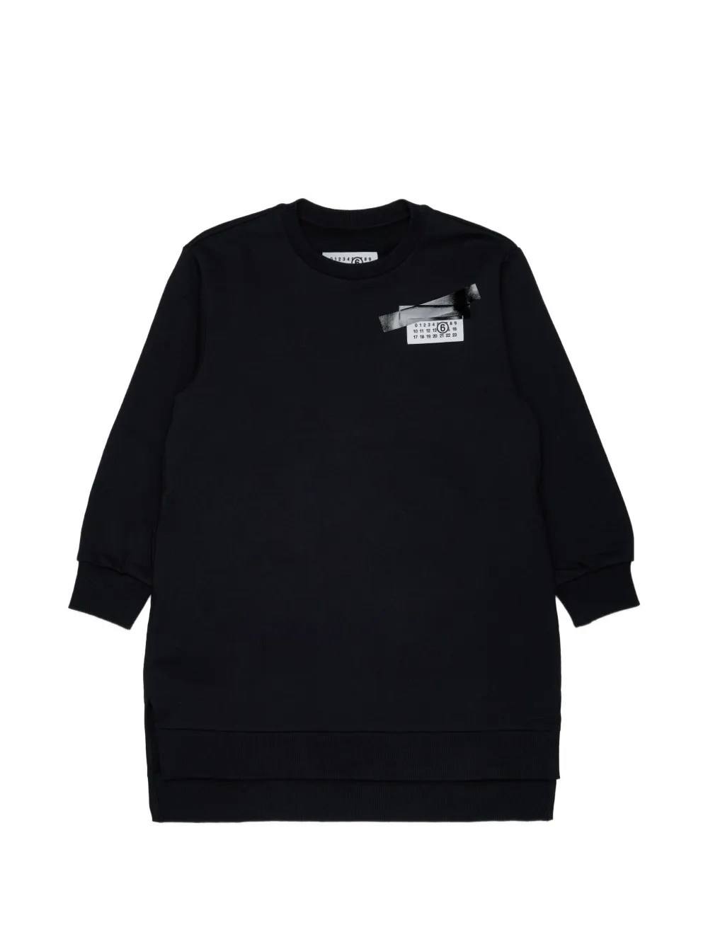 MM6 Maison Margiela Kids Abito modello felpa con applicazione - Nero