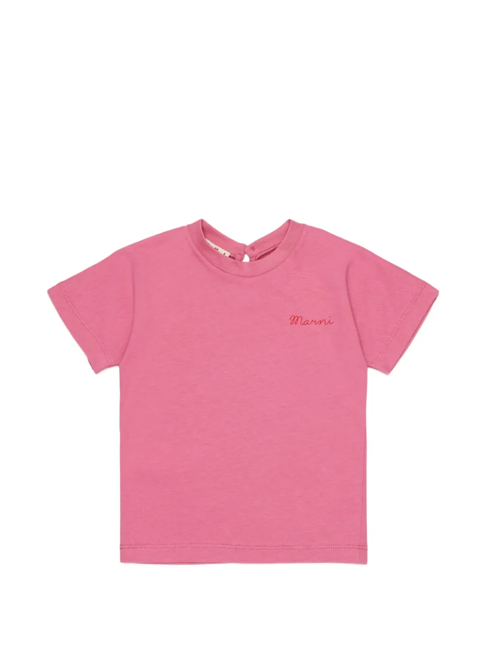 Marni Kids embroidered-logo T-shirt - Rosa