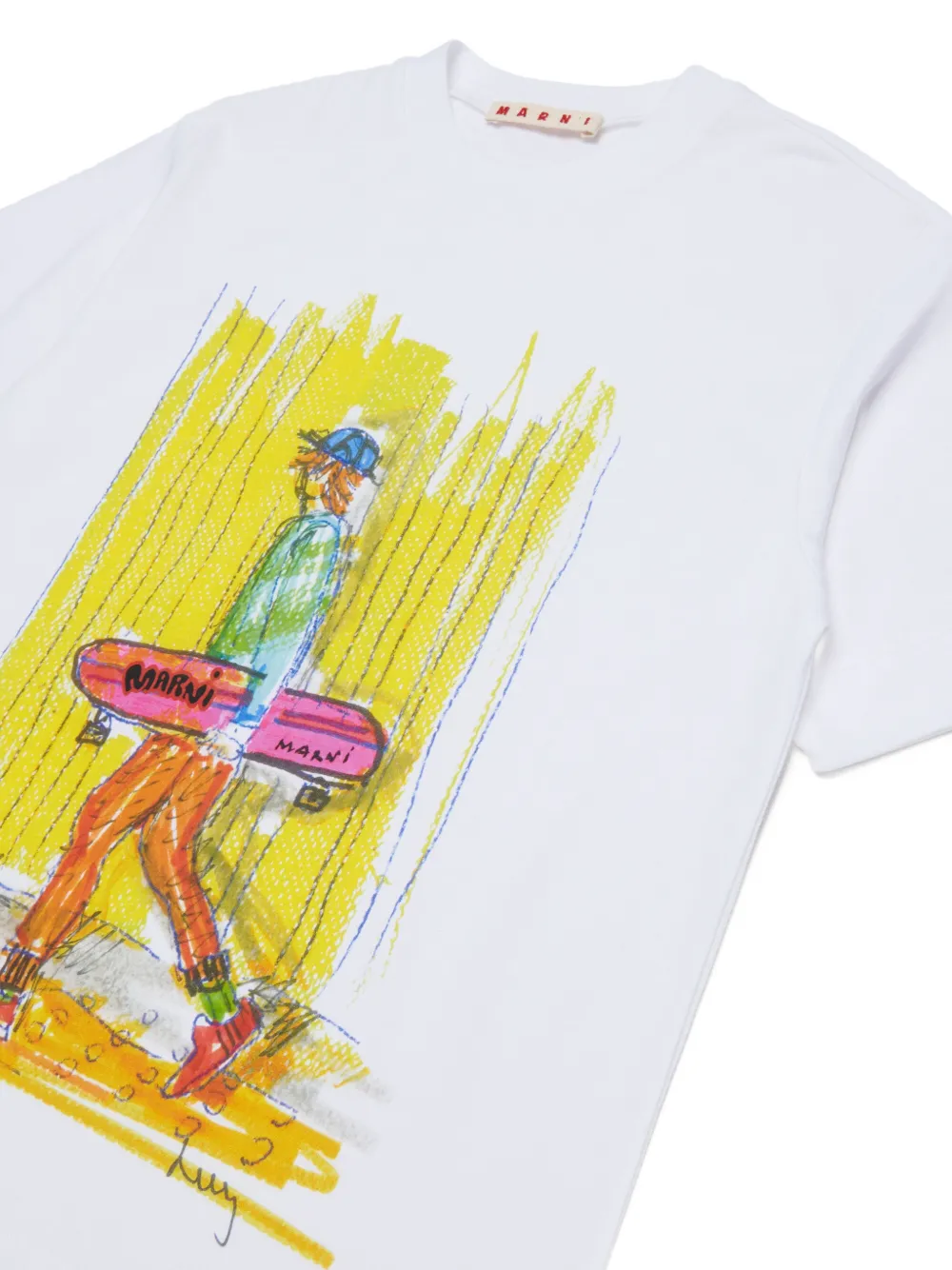 Marni Kids T-shirt met grafische print Wit