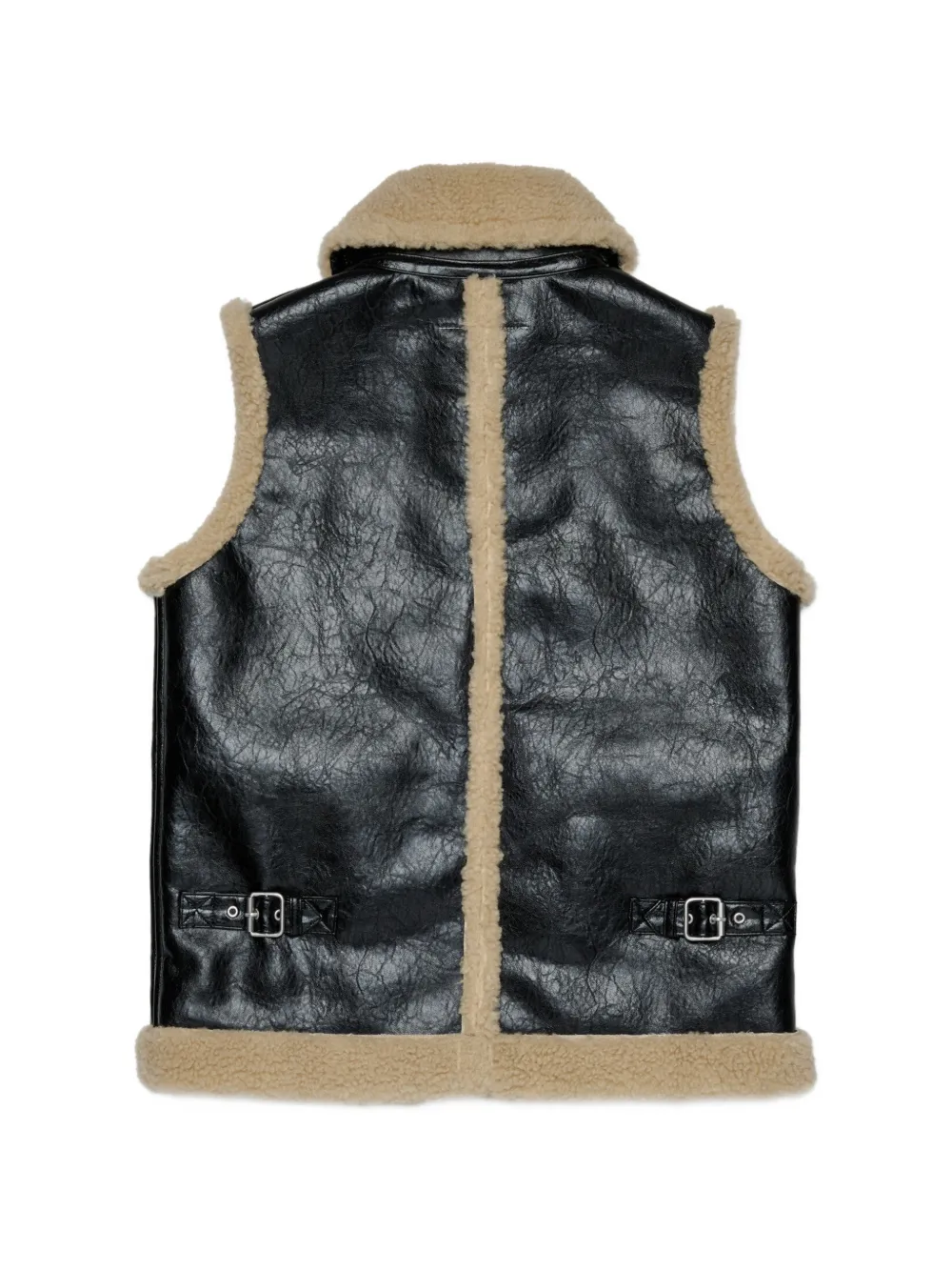 MM6 Maison Margiela Kids Gilet met lammy afwerking en rits Zwart